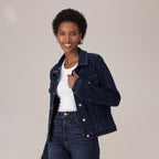 LEVI'S® WOMEN'S ORIGINAL TRUCKER JACKET - DARK INDIGO - FLAT FINISH
