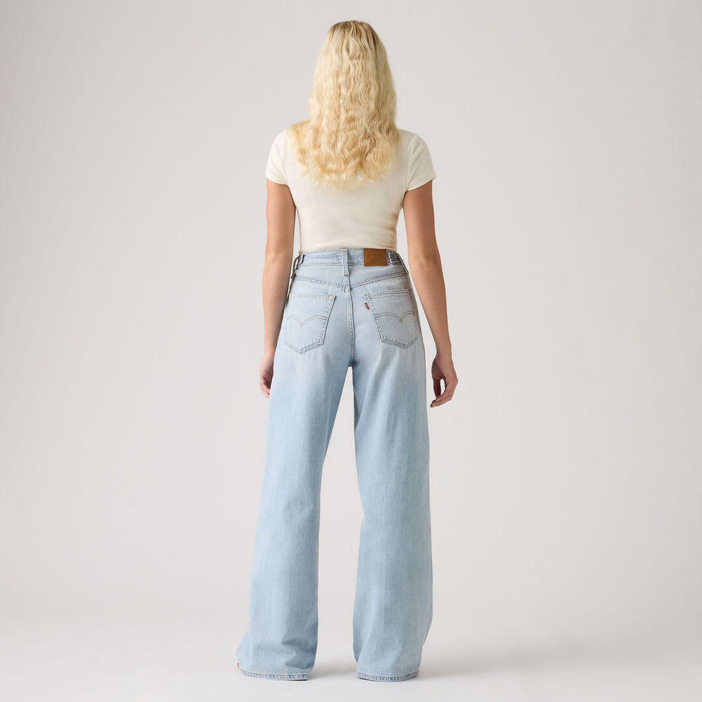 LEVI'S® WOMEN'S CINCH WIDE LEG JEANS - MED INDIGO - WORN IN