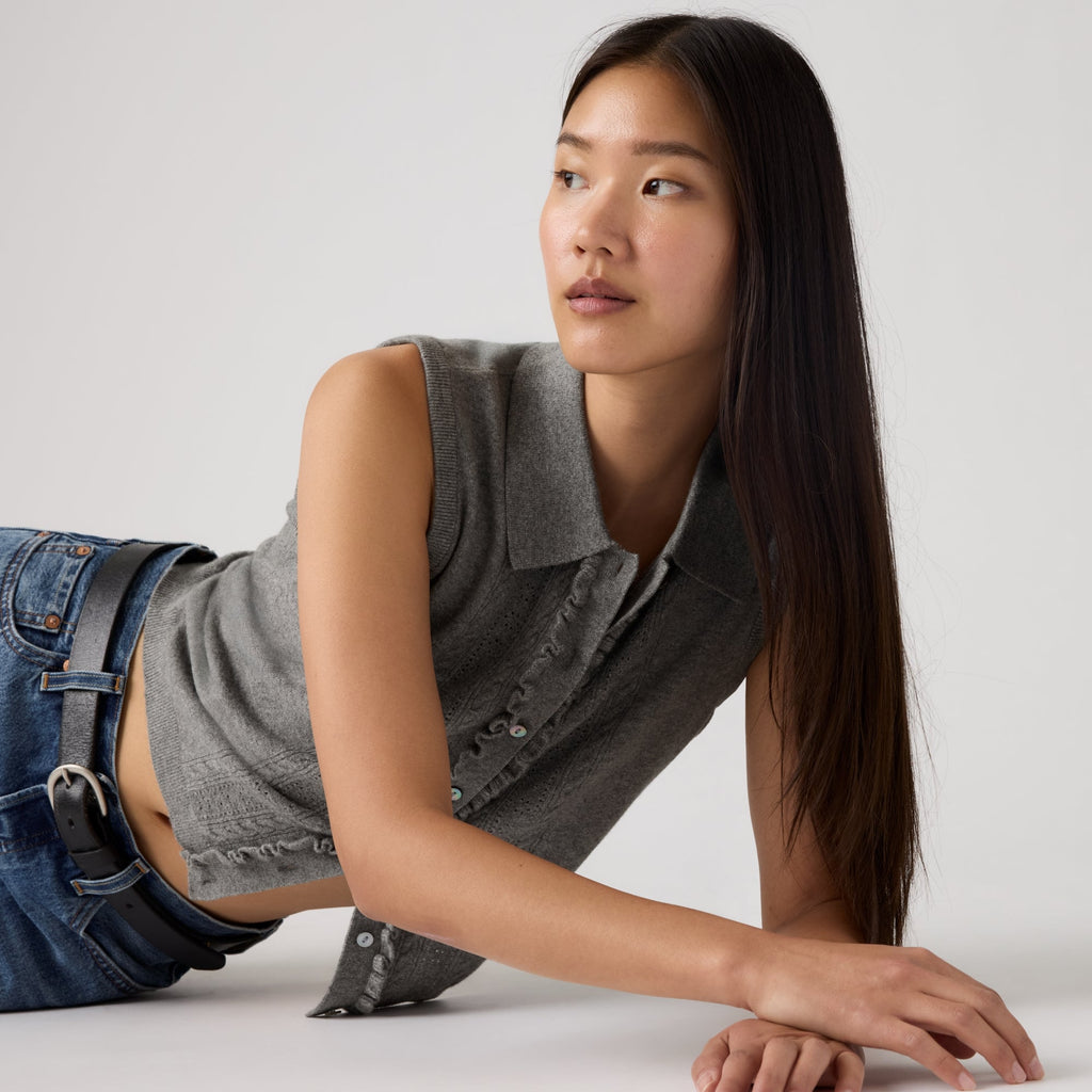 LEVI'S® WOMEN'S SUPERSOFT MINI RUFFLE VEST TOP - MULTI COLOUR