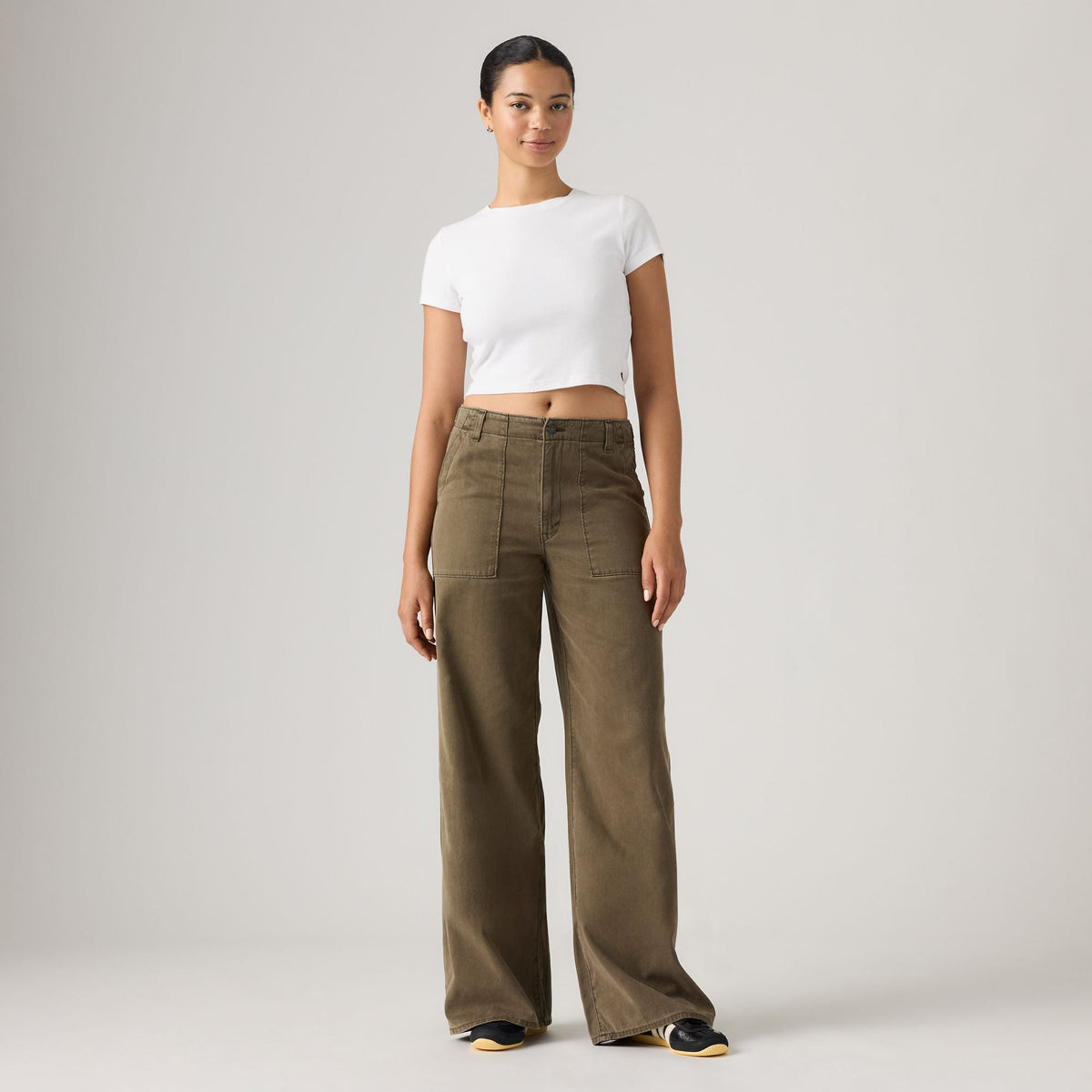 LEVI'S® WOMEN'S CINCH WIDE LEG FATIGUE PANTS - TAN