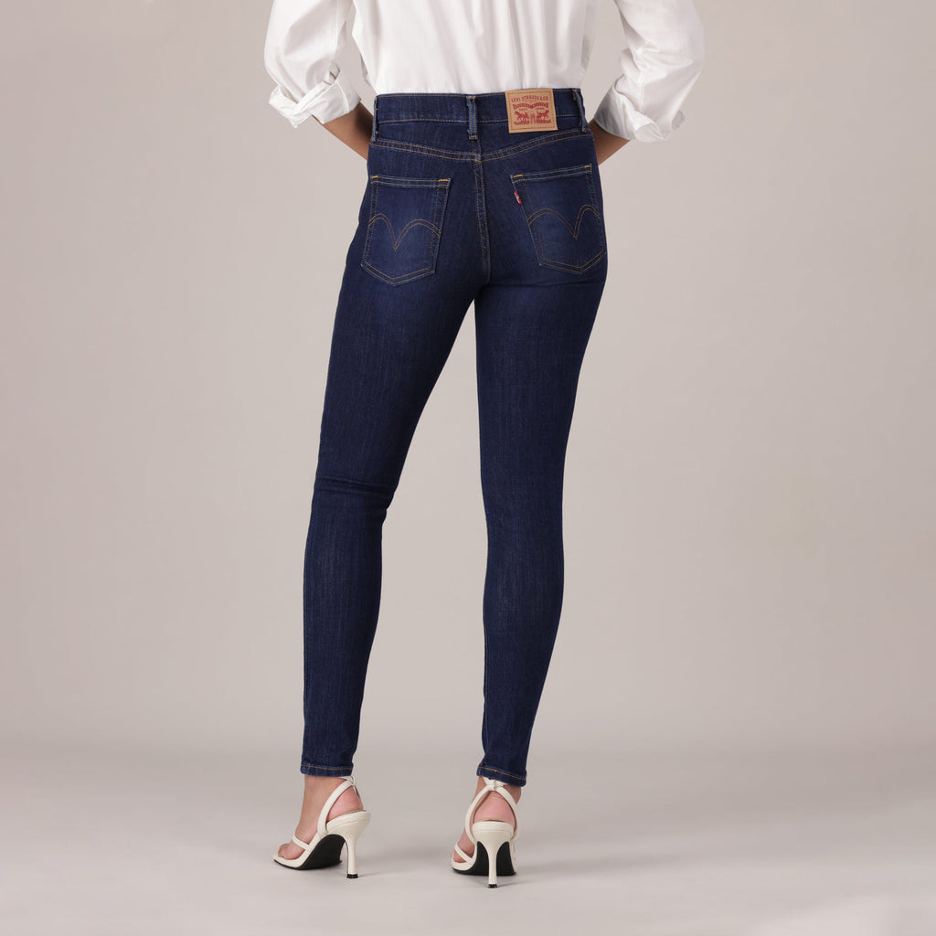 LEVI'S® WOMEN'S 720 HIGH-RISE SUPER SKINNY JEANS - DARK INDIGO - WORN IN