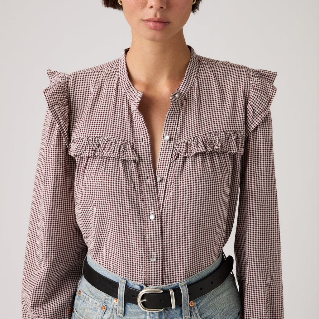 LEVI'S® WOMEN'S GIANNA LONG-SLEEVE BLOUSE - RED