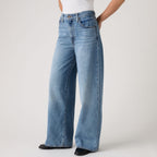 LEVI'S® WOMEN'S CINCH WIDE LEG JEANS - MED INDIGO - WORN IN