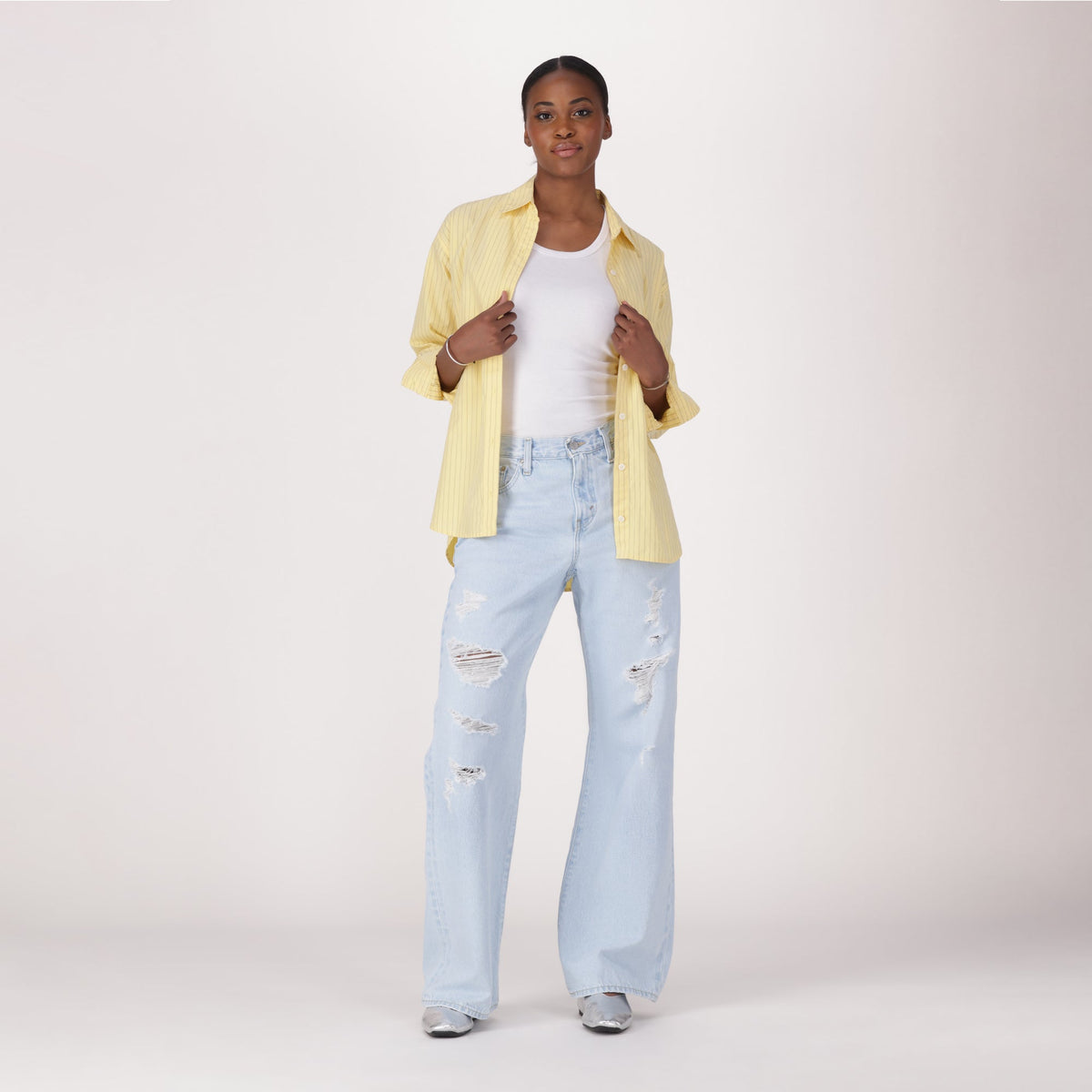 LEVI'S® WOMEN'S LOOSE BOOT JEANS - LIGHT INDIGO - WORN IN