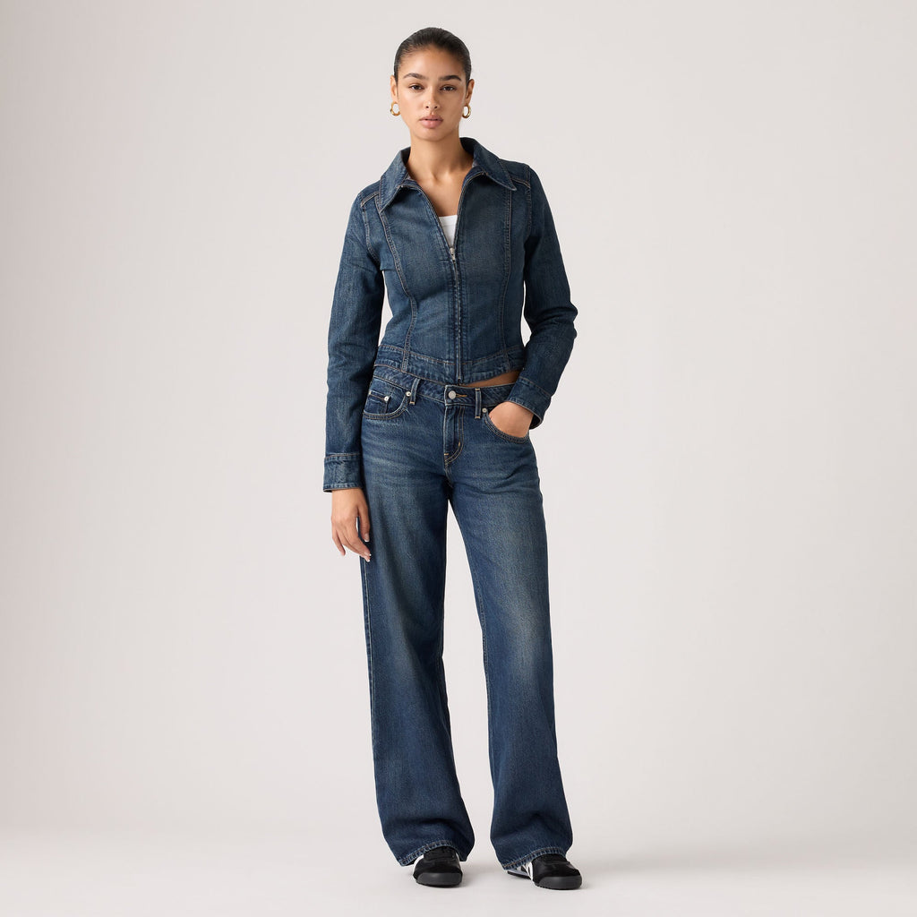 LEVI'S® WOMEN'S LOW LOOSE JEANS - MED INDIGO - WORN IN