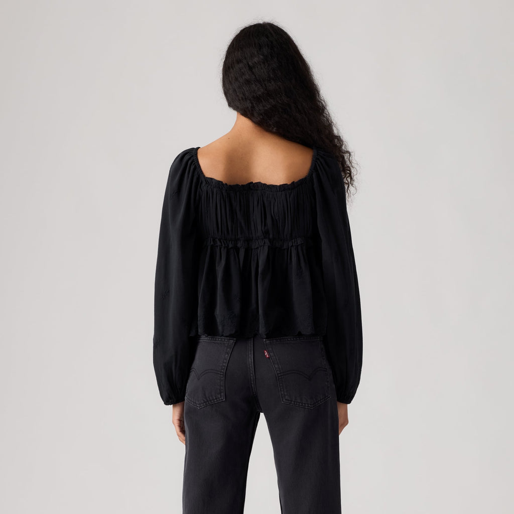 LEVI'S® WOMEN'S OTTIE LONG SLEEVE BOHO BLOUSE - BLACK