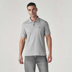 MEN'S TEXTURED GREY RIBBED POLO T-SHIRT - GREY