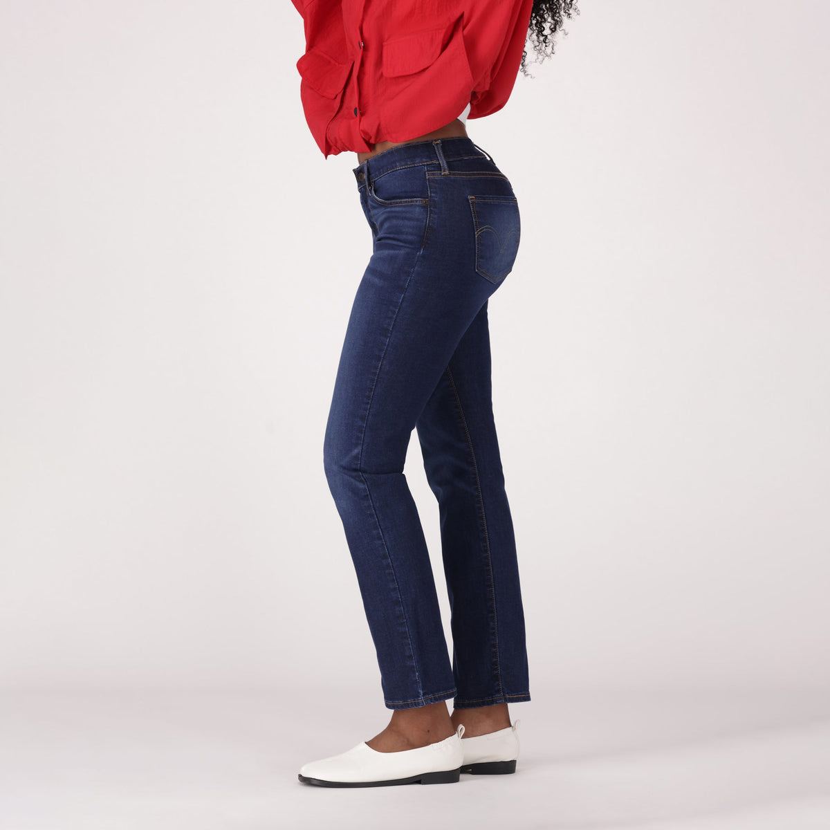 LEVI'S® WOMEN'S CURVY STRAIGHT  - DARK INDIGO - WORN IN