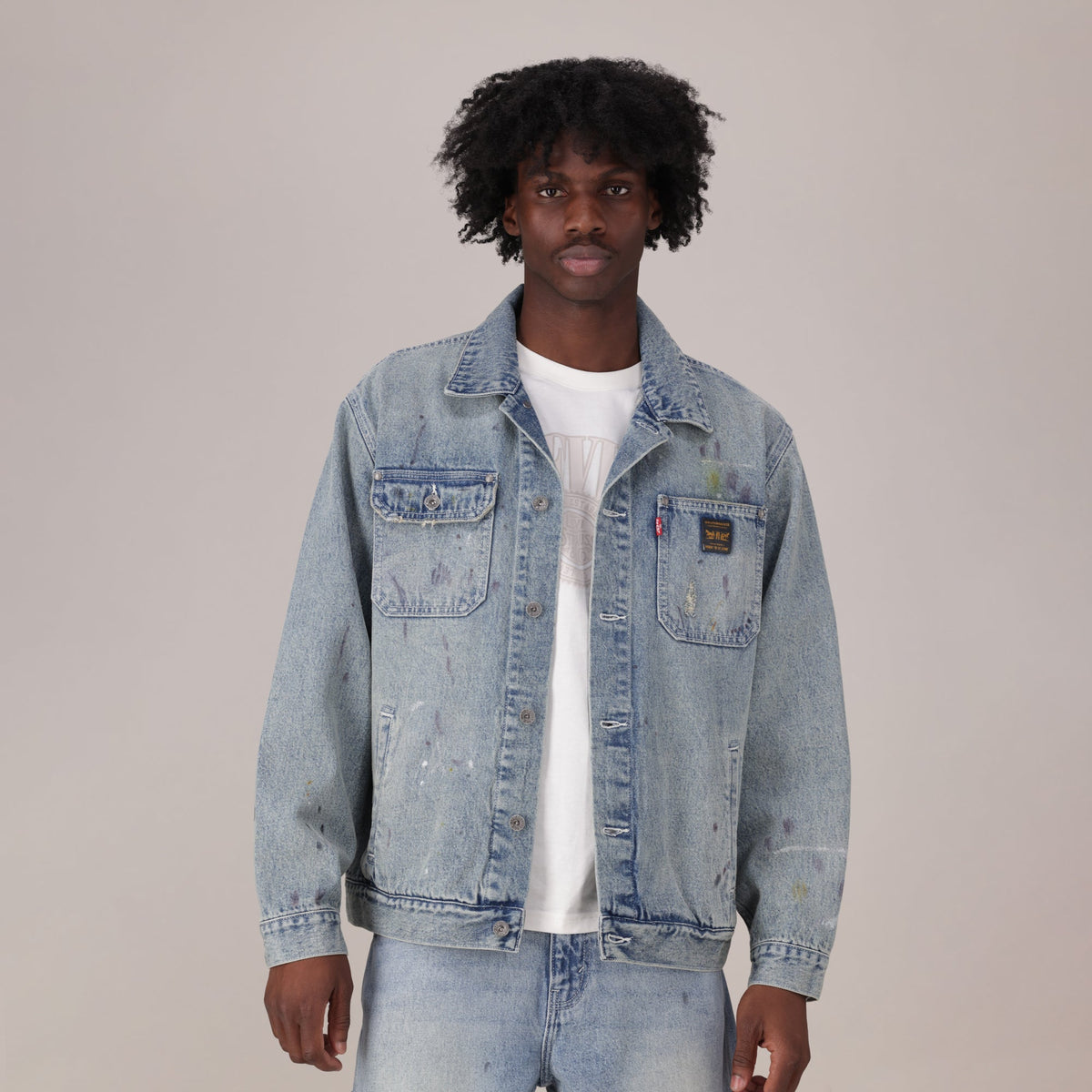 LEVI'S® MEN'S SUNRISE TRUCKER JACKET - MED INDIGO - WORN IN
