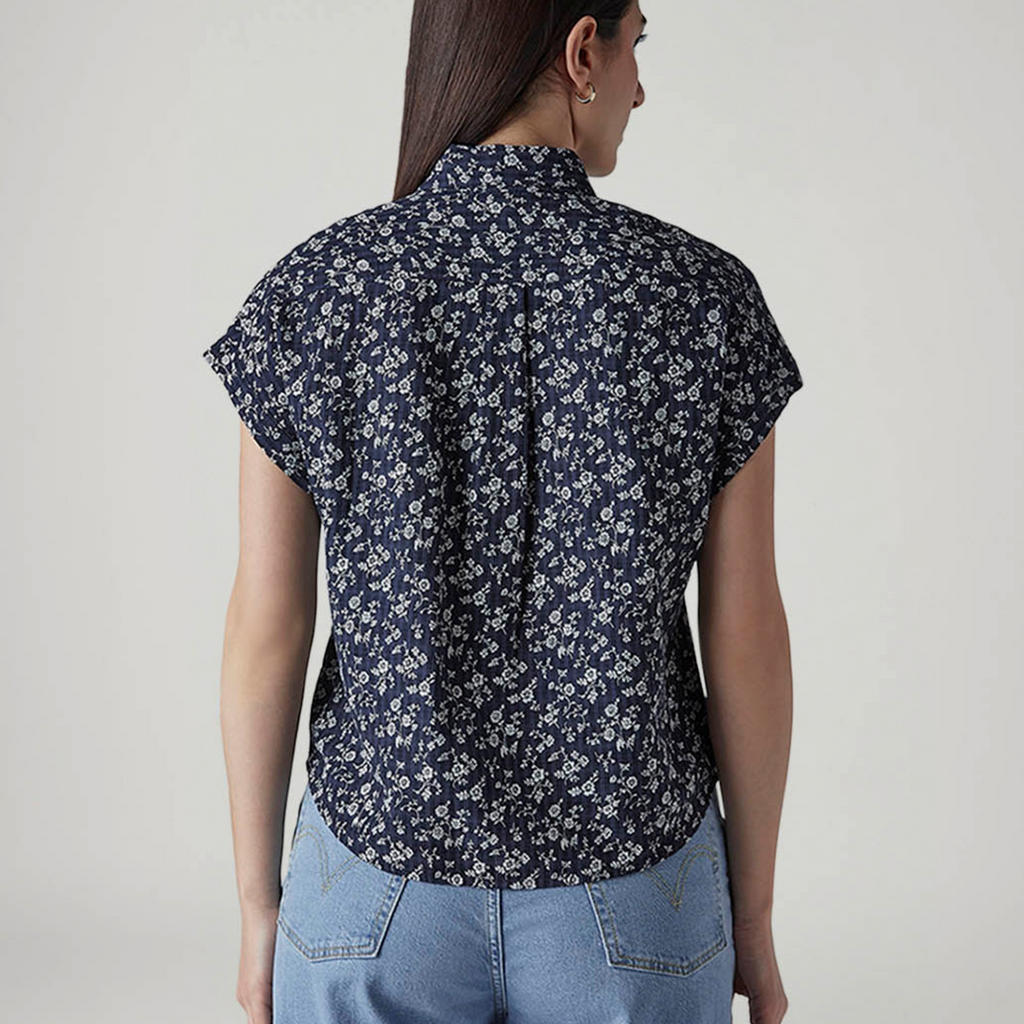 LEVI'S® WOMEN'S FLORAL REGULAR FIT EASY SHIRT  - NAVY