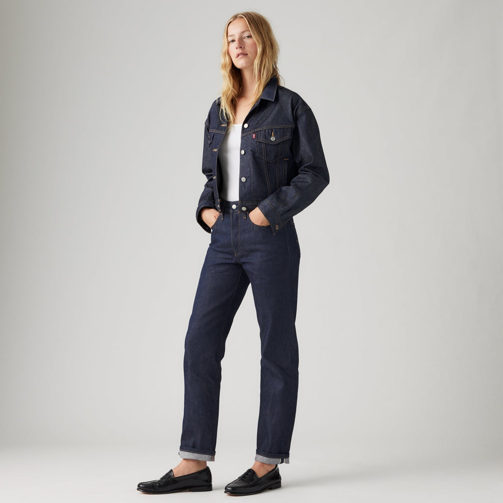 LEVI'S® WOMEN'S 501® ORIGINAL SELVEDGE JEANS - DARK INDIGO FLAT FINISH