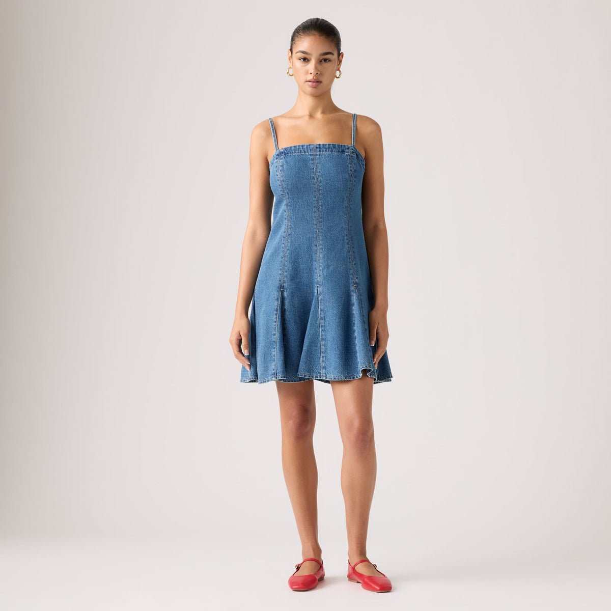 LEVI'S® WOMEN'S DENIM GODET DRESS - BLUE