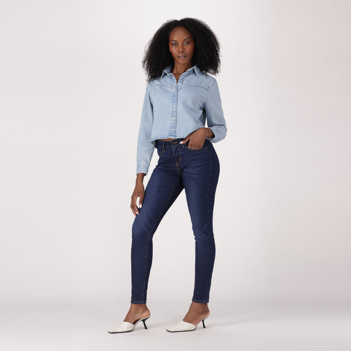 LEVI'S® WOMEN'S CURVY SKINNY  - DARK INDIGO  WORN IN