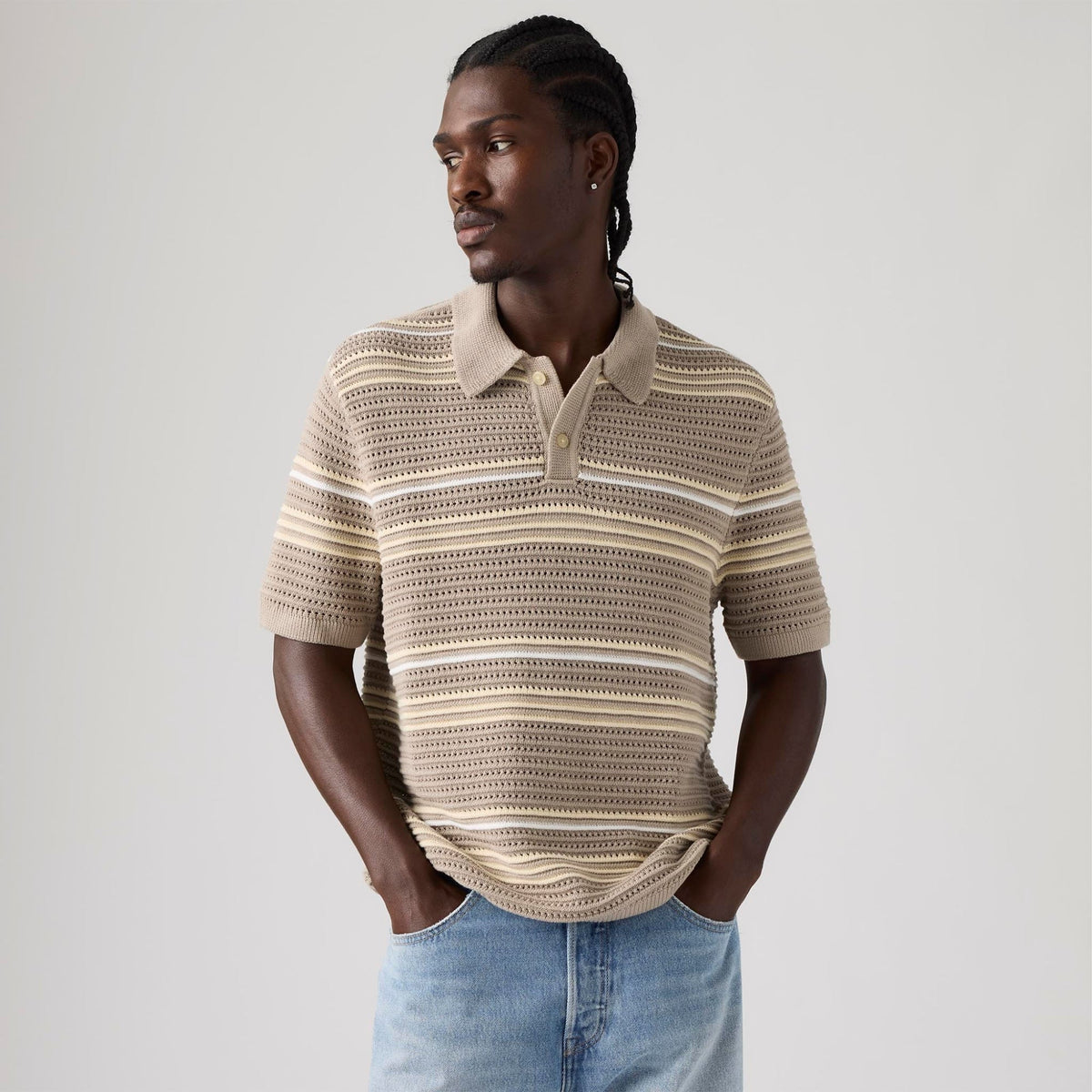 LEVI'S® MEN'S LAGUNA SWEATER POLO - NEUTRAL