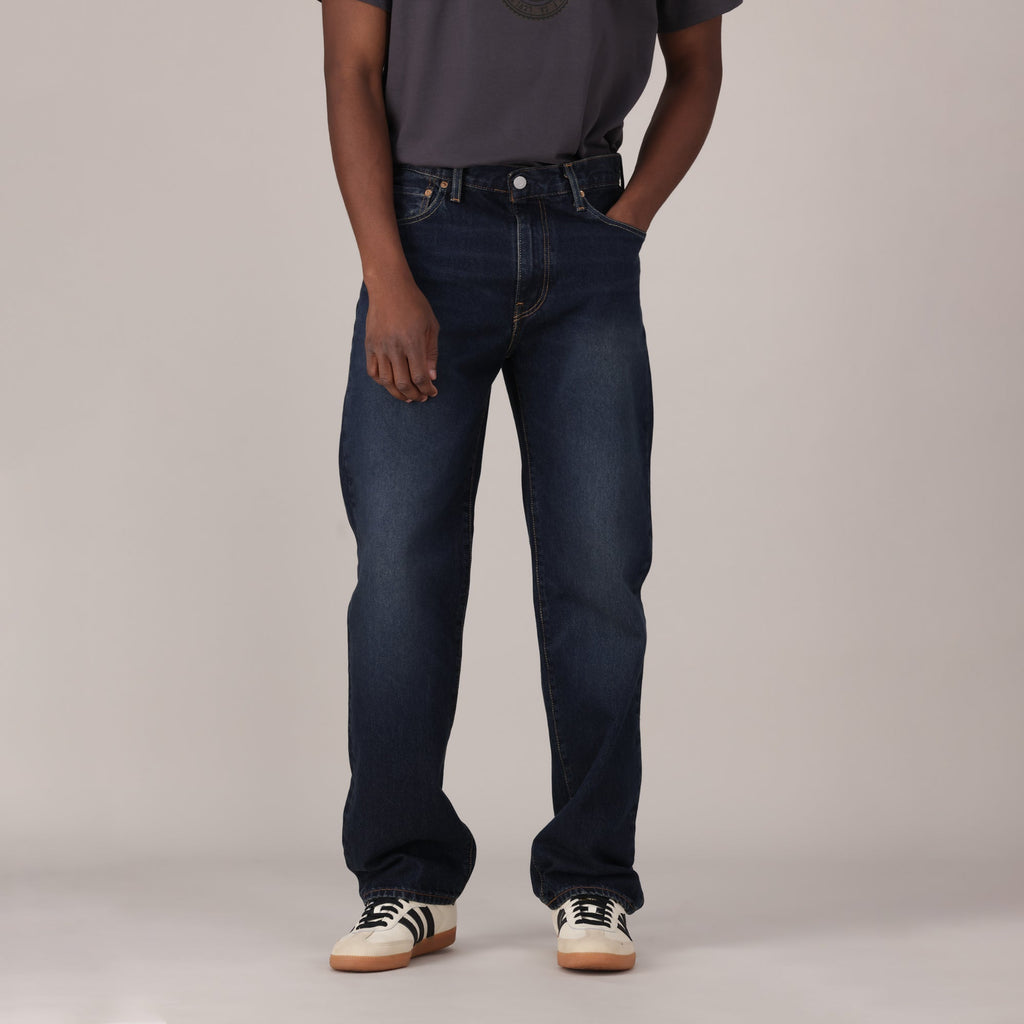 LEVI'S® MEN'S 555™ RELAXED STRAIGHT JEANS - DARK INDIGO - WORN IN