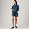 LEVI'S® WOMEN'S 501® MID-THIGH SHORTS - DARK INDIGO - WORN IN