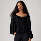 LEVI'S® WOMEN'S OTTIE LONG SLEEVE BOHO BLOUSE - BLACK