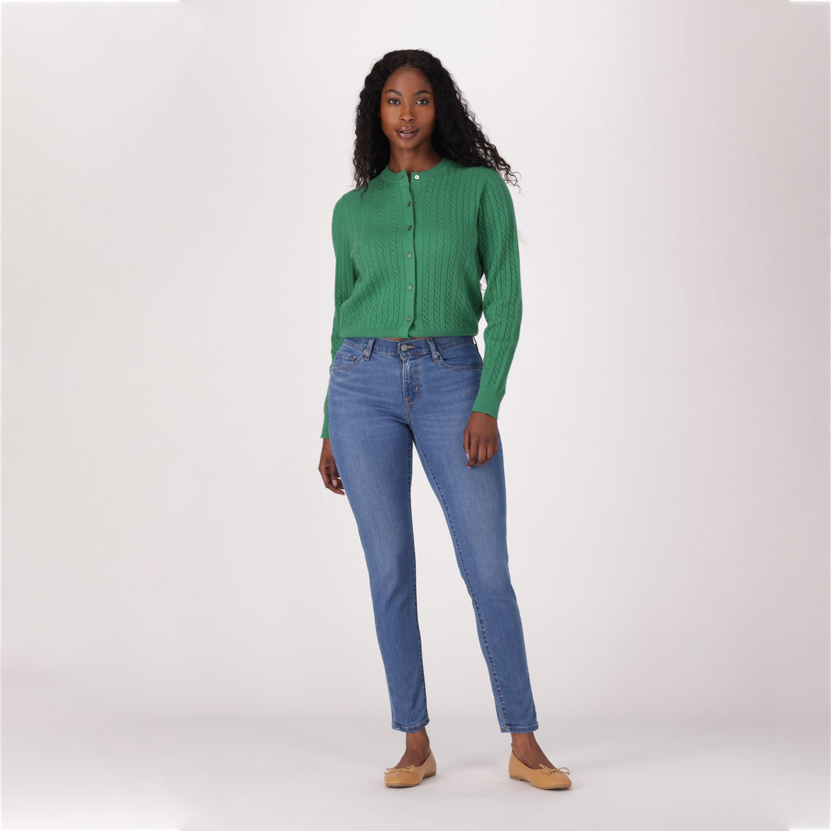 LEVI'S® WOMEN'S CURVY SUPER SKINNY  - MED INDIGO - WORN IN