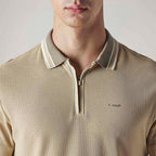 LEVI'S® MEN'S SOLID BEIGE TEXTURED POLO T SHIRT - NEUTRAL