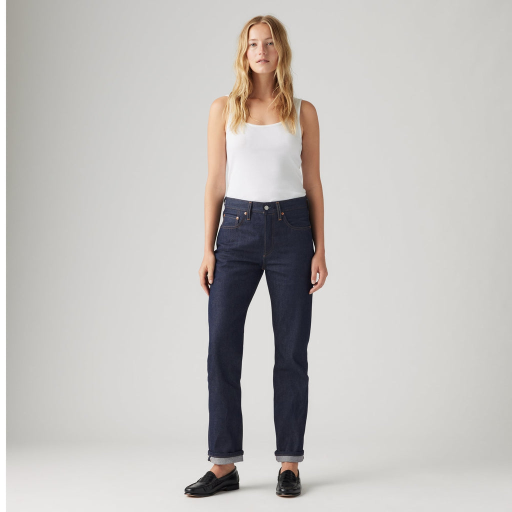 LEVI'S® WOMEN'S 501® ORIGINAL SELVEDGE JEANS - DARK INDIGO FLAT FINISH