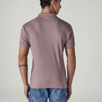 LEVI'S® MEN'S TEXTURED MAUVE RIBBED POLO T-SHIRT - PURPLE