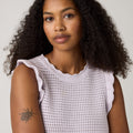 LEVI'S® WOMEN'S LULU FLUTTER SLEEVE SWEATER TANK - PURPLE