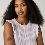 LEVI'S® WOMEN'S LULU FLUTTER SLEEVE SWEATER TANK - PURPLE
