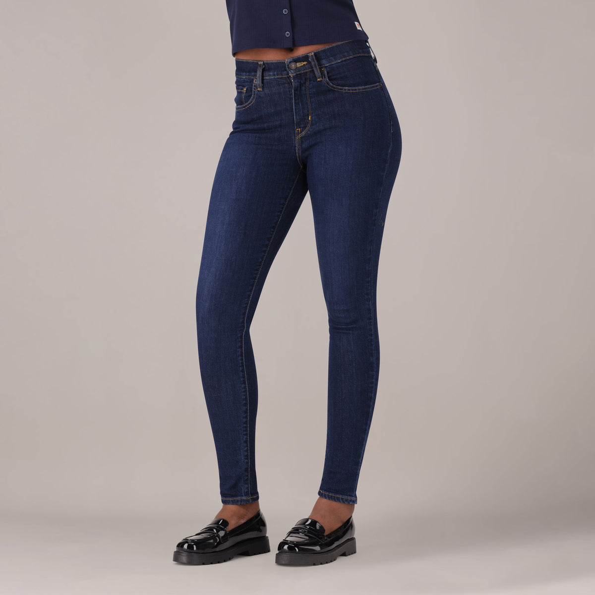 LEVI'S® WOMEN'S CURVY HIGH-RISE SUPER SKINNY  - DARK INDIGO - WORN IN
