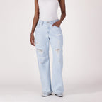 LEVI'S® WOMEN'S LOOSE BOOT JEANS - LIGHT INDIGO - WORN IN