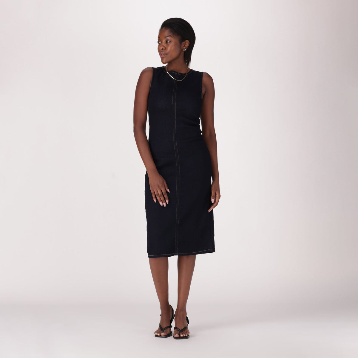 LEVI'S® WOMEN'S COLUMN MIDI DRESS - DARK WASH