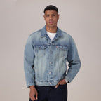 LEVI'S® MEN'S RELAXED TRUCKER JACKET - MED INDIGO - WORN IN
