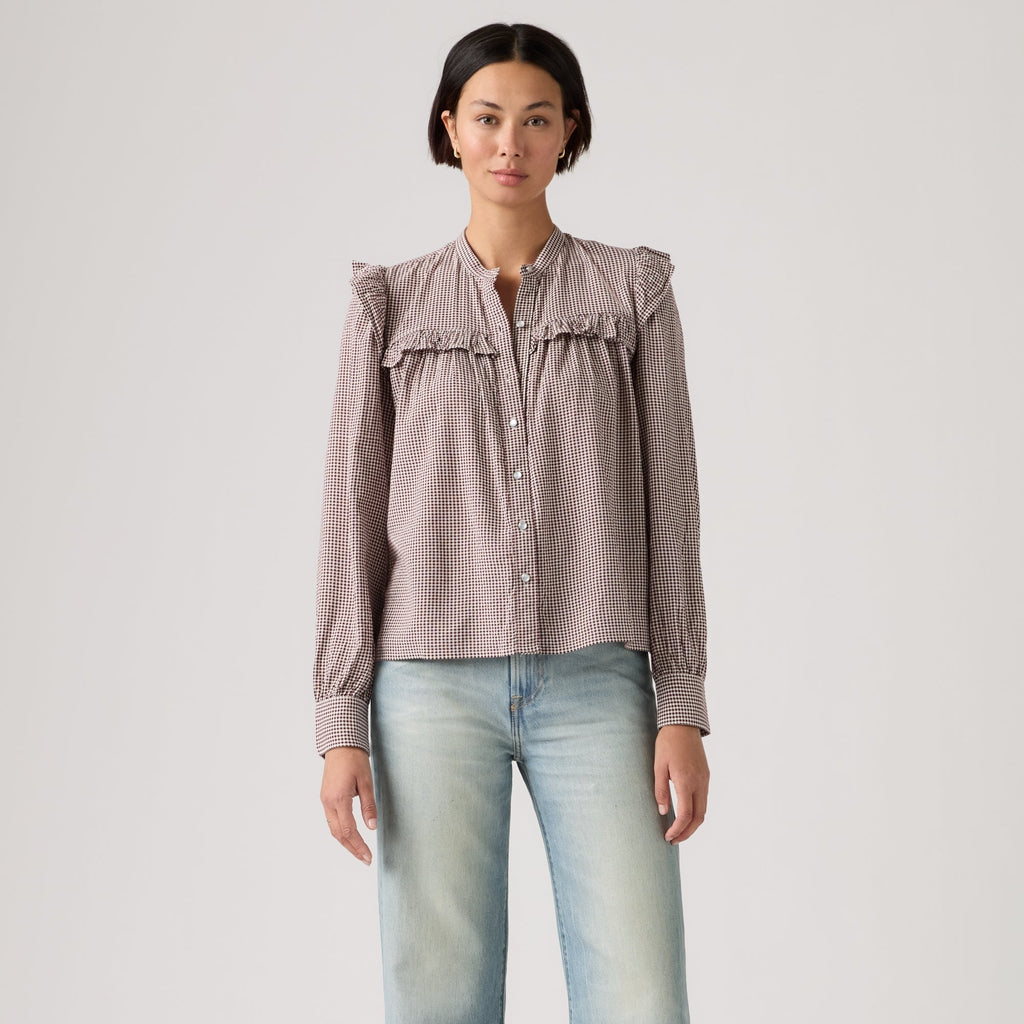 LEVI'S® WOMEN'S GIANNA LONG-SLEEVE BLOUSE - RED