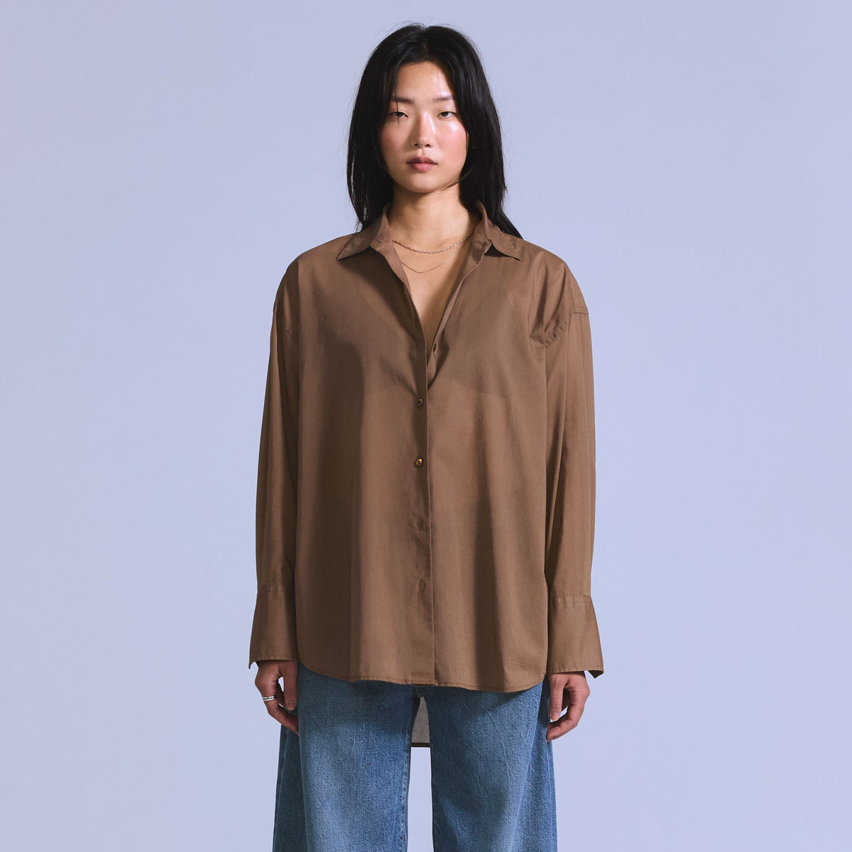 LEVI'S® BLUE TAB™ WOMEN'S LONG-SLEEVE WOVEN SHIRT - BROWN