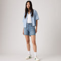 LEVI'S® WOMEN'S 501® MID-THIGH SHORTS - MED INDIGO - WORN IN