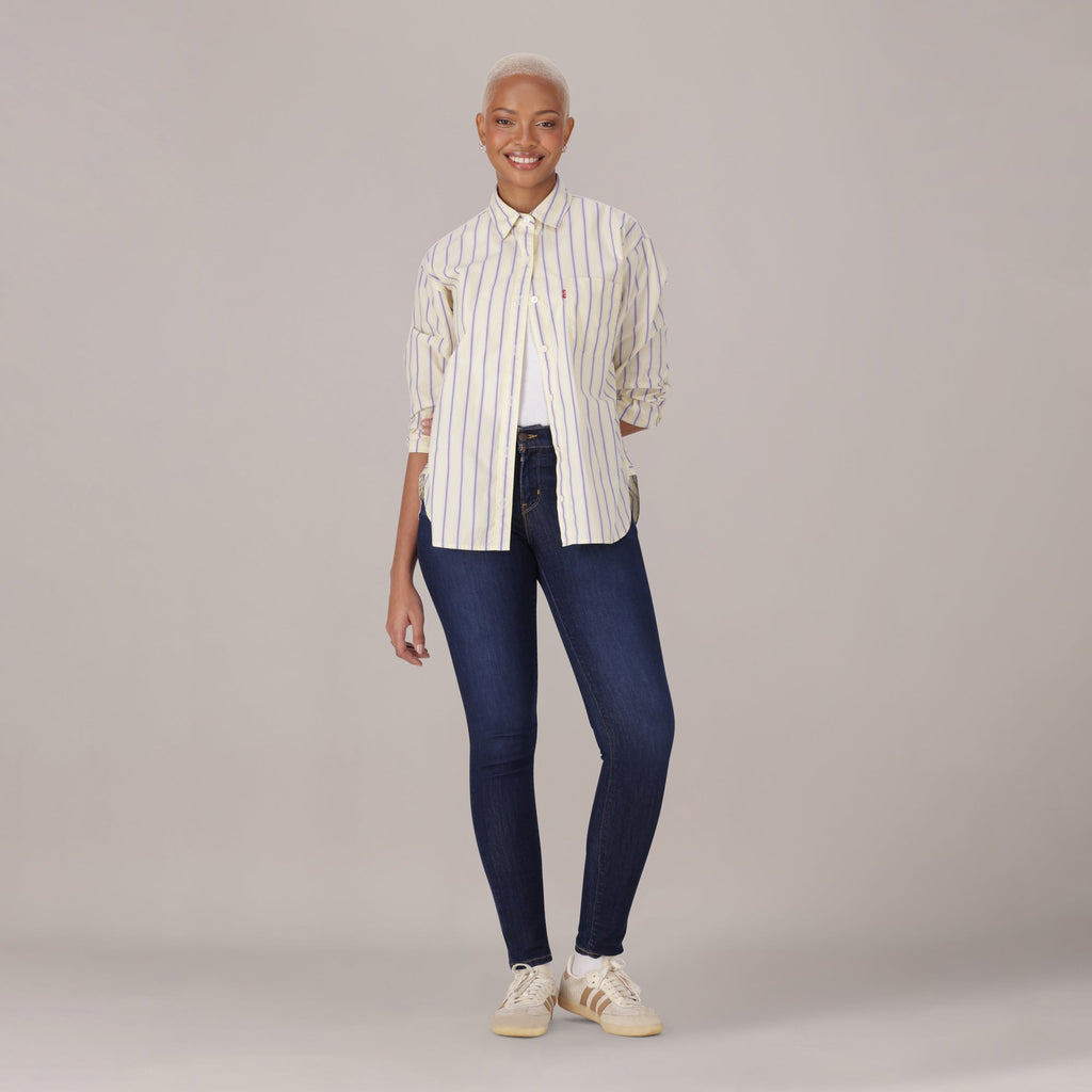LEVI'S® WOMEN'S CURVY SUPER SKINNY  - MED INDIGO - WORN IN