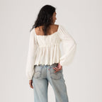 LEVI'S® WOMEN'S OTTIE LONG SLEEVE BOHO BLOUSE - WHITE