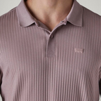 LEVI'S® MEN'S TEXTURED MAUVE RIBBED POLO T-SHIRT - PURPLE
