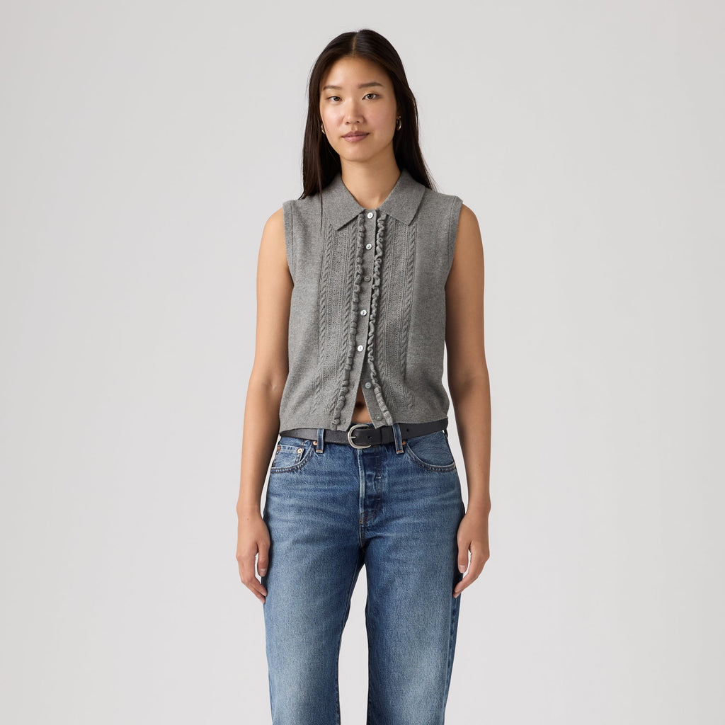 LEVI'S® WOMEN'S SUPERSOFT MINI RUFFLE VEST TOP - MULTI COLOUR