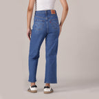LEVI'S® WOMEN'S RIBCAGE STRAIGHT ANKLE JEANS - MED INDIGO - WORN IN
