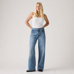 LEVI'S® WOMEN'S CINCH WIDE LEG JEANS - MED INDIGO - WORN IN