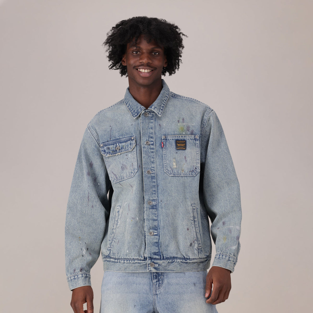 LEVI'S® MEN'S SUNRISE TRUCKER JACKET - MED INDIGO - WORN IN