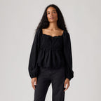 LEVI'S® WOMEN'S OTTIE LONG SLEEVE BOHO BLOUSE - BLACK