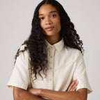 LEVI'S® WOMEN'S LOGAN SHORT-SLEEVE DENIM SHIRT - WHITE
