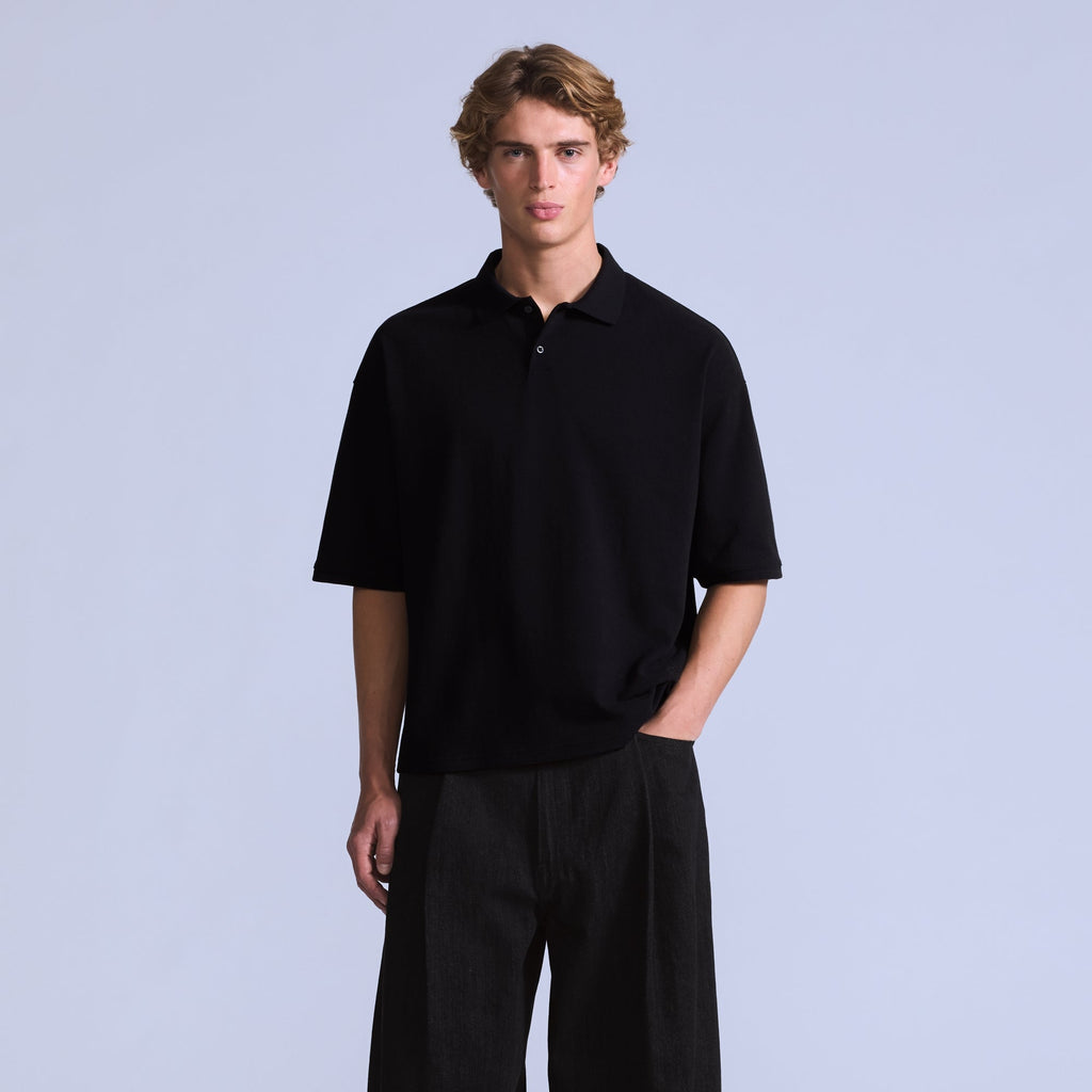 LEVI'S® BLUE TAB™ MEN'S CROPPED POLO - BLACK