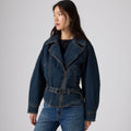 LEVI'S® WOMEN'S 80'S BOMBER JACKET - MED INDIGO - WORN IN