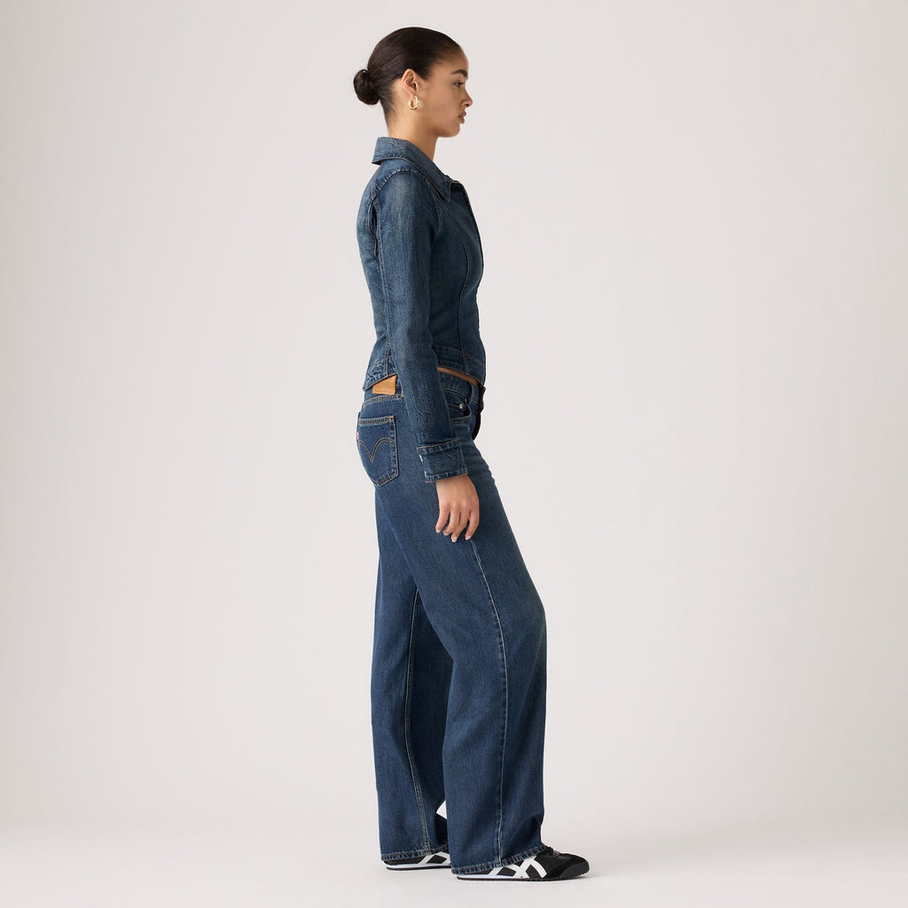 LEVI'S® WOMEN'S LOW LOOSE JEANS - MED INDIGO - WORN IN