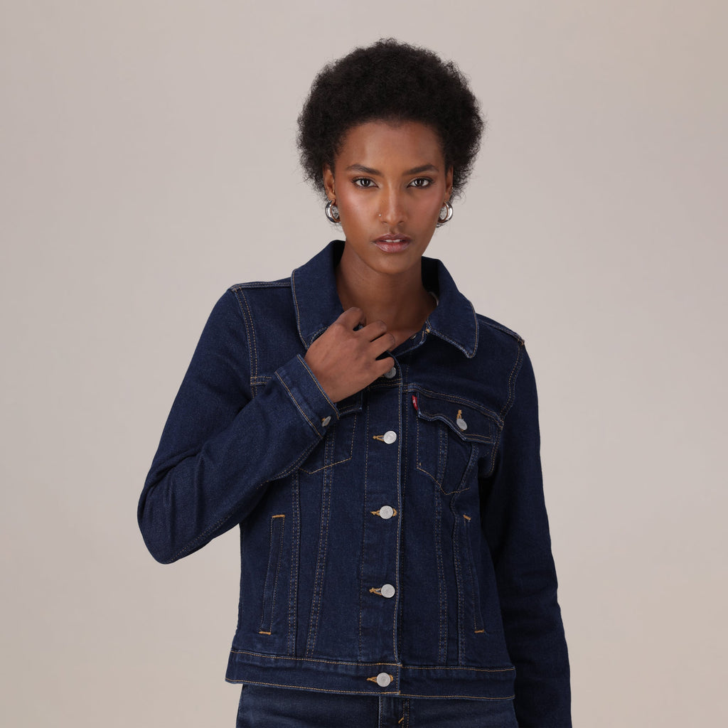 LEVI'S® WOMEN'S ORIGINAL TRUCKER JACKET - DARK INDIGO - FLAT FINISH