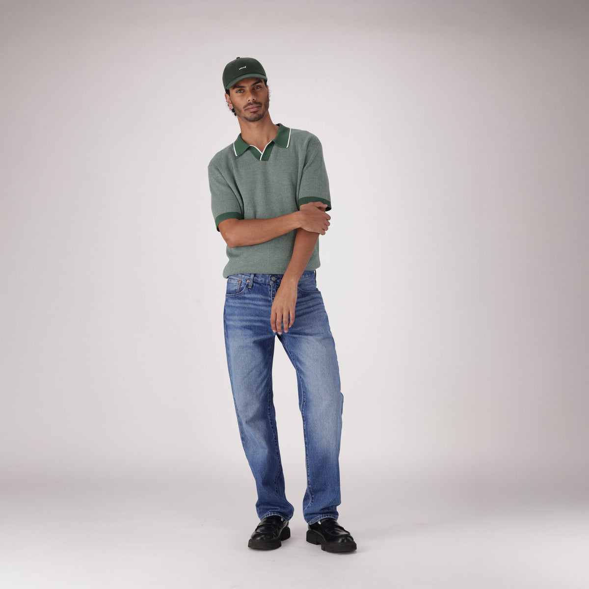 LEVI'S® MEN'S 555™ RELAXED STRAIGHT JEANS - MED INDIGO - WORN IN