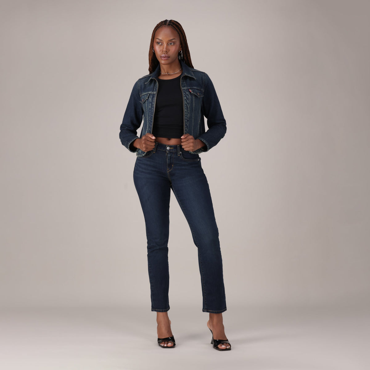 LEVI'S® WOMEN'S CURVY STRAIGHT  - DARK INDIGO - WORN IN